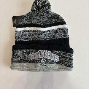 New York Yankees 2024 World Series '47‎ Brand Knit Beanie Hat Pom Gray Black